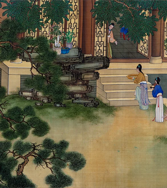 清冷枚《仿仇英汉宫春晓图》卷_09