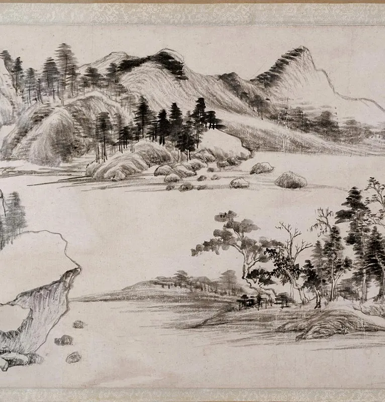 董其昌水墨山水画《荆溪招隐图》全卷_15