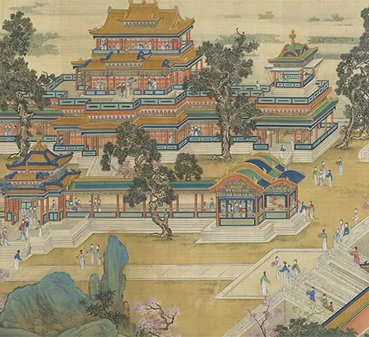 清院本汉宫春晓图长卷_36