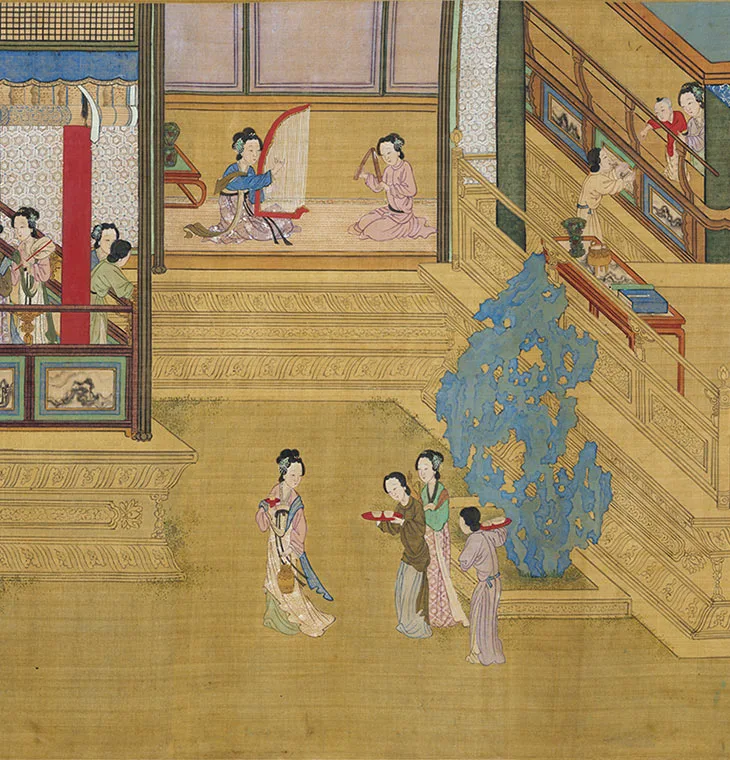 明仇英《汉宫春晓图》卷_07