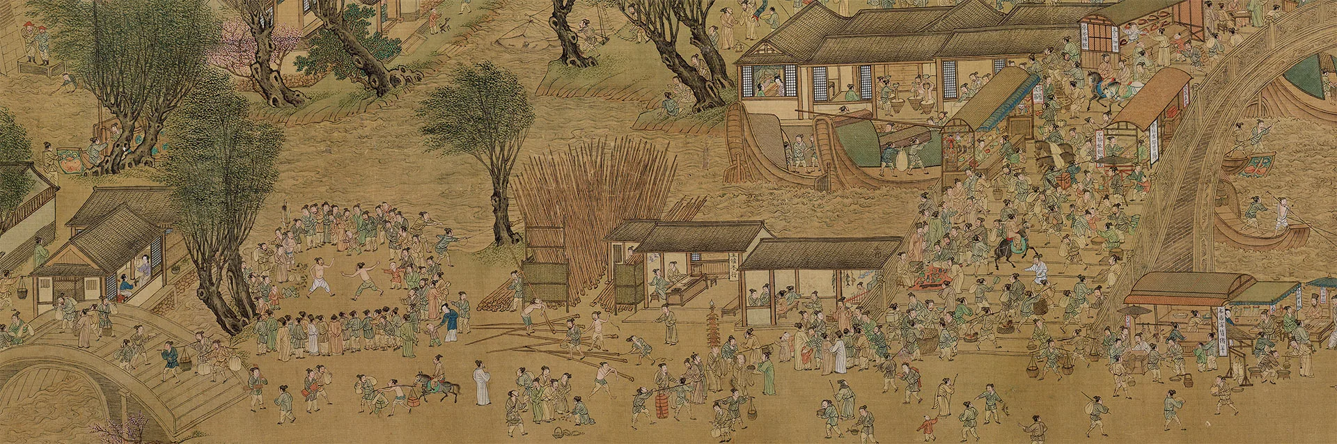 明仇英清明上河图卷繁忙景象