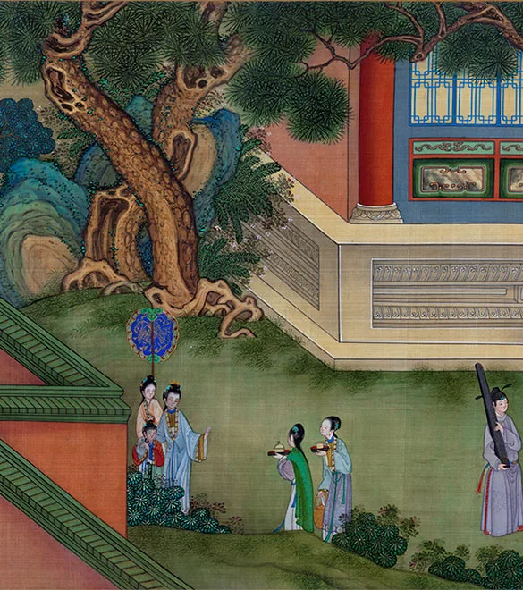 清冷枚《仿仇英汉宫春晓图》卷_14