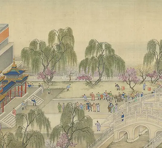 清院本汉宫春晓图长卷_46