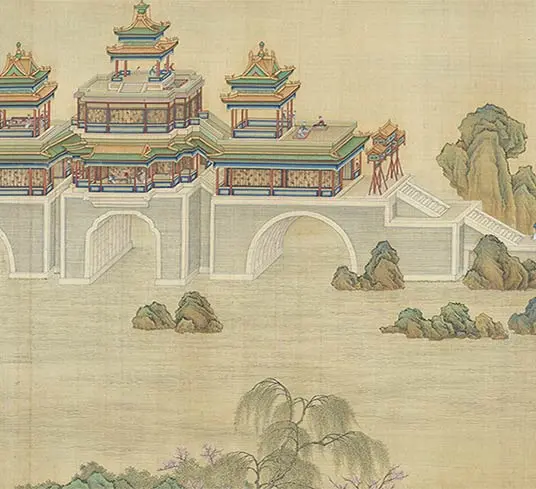 清院本汉宫春晓图长卷_19