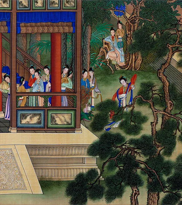 清冷枚《仿仇英汉宫春晓图》卷_08