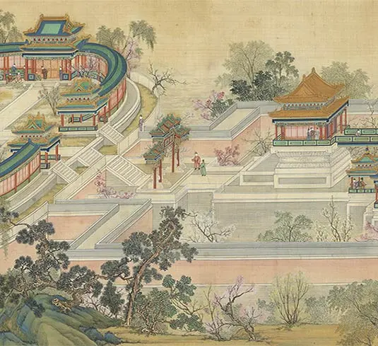 清院本汉宫春晓图长卷_41