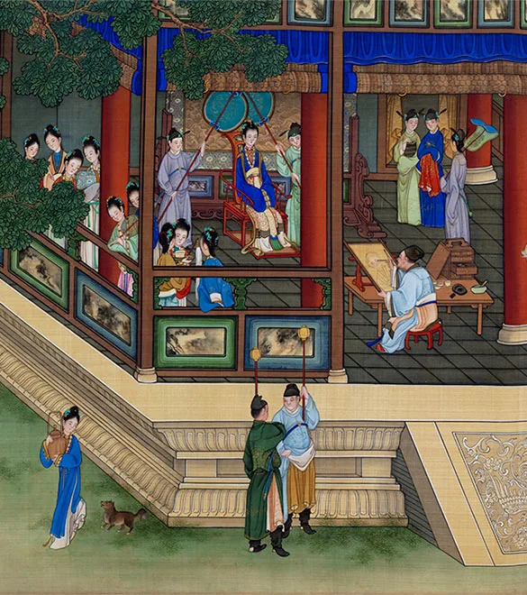 清冷枚《仿仇英汉宫春晓图》卷_07