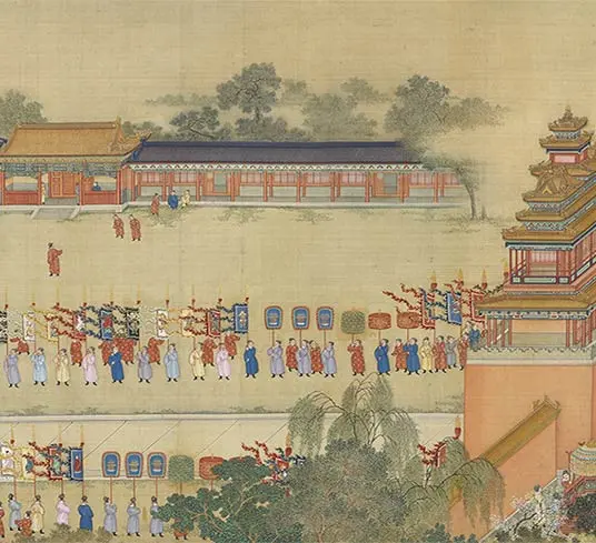 清院本汉宫春晓图长卷_50