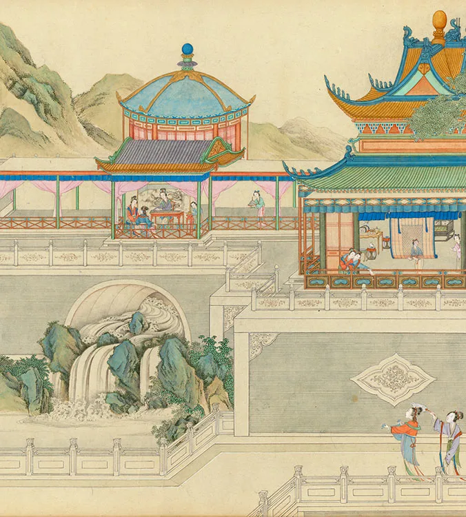 丁观鹏《仿仇英汉宫春晓图》卷_17