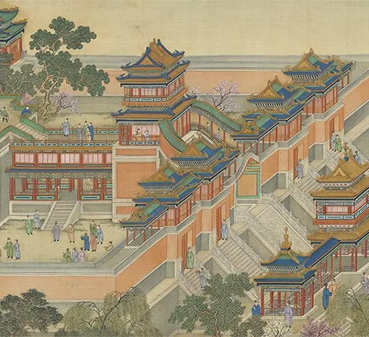 清院本汉宫春晓图长卷_45