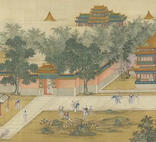 清院本汉宫春晓图长卷_33