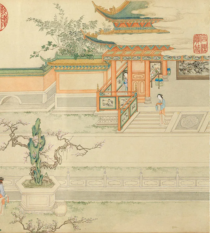 丁观鹏《仿仇英汉宫春晓图》卷_22