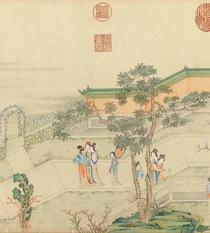 丁观鹏《仿仇英汉宫春晓图》卷_21