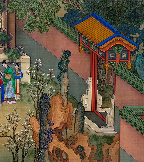 清冷枚《仿仇英汉宫春晓图》卷_13