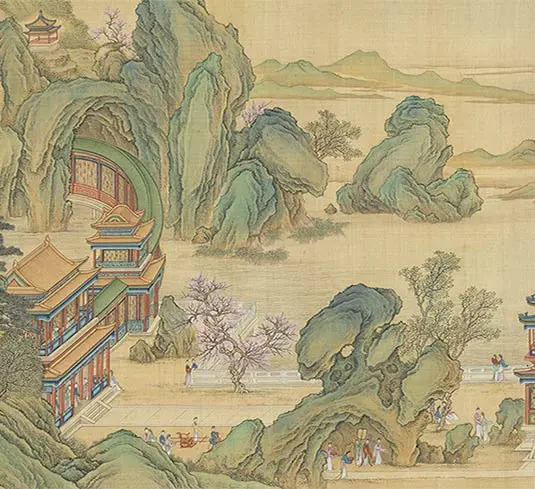 清院本汉宫春晓图长卷_16