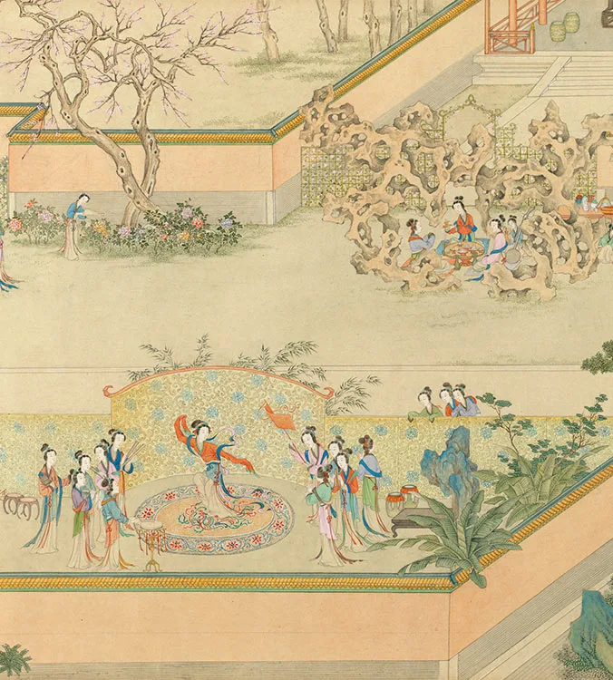 丁观鹏《仿仇英汉宫春晓图》卷_11