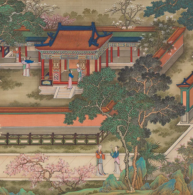 清院本汉宫春晓图_09