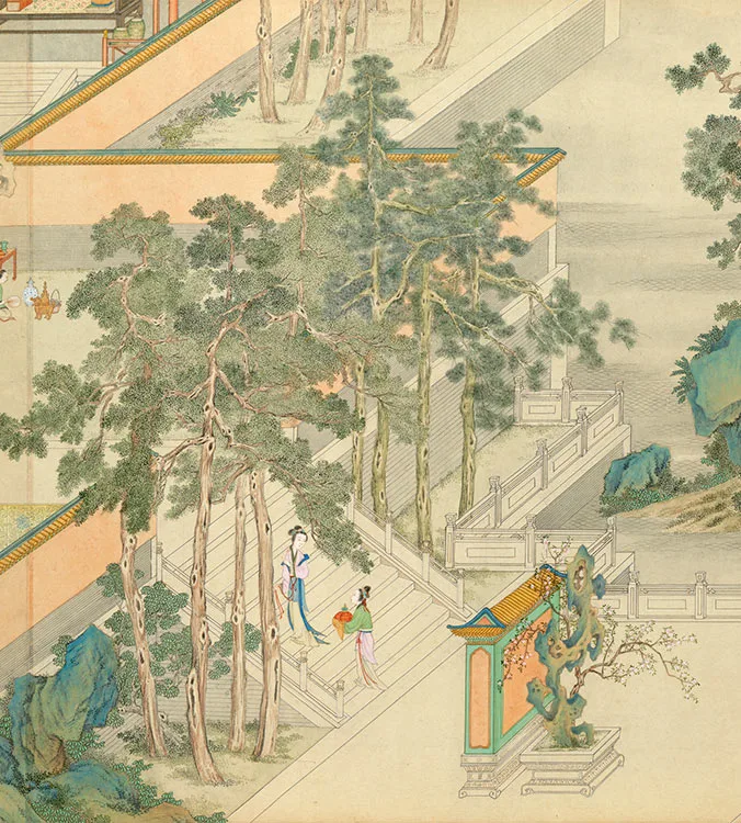 丁观鹏《仿仇英汉宫春晓图》卷_12