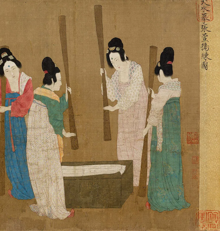 张萱《捣练图》卷_10