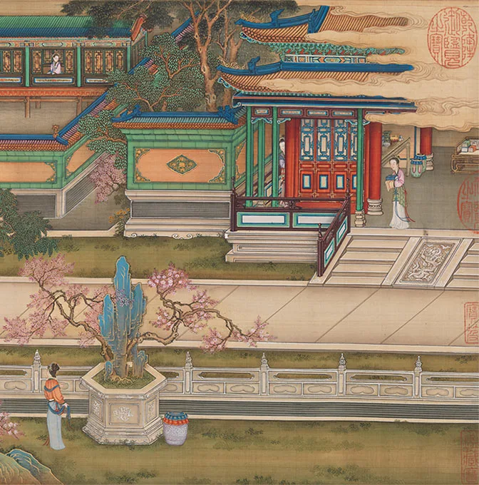 清院本汉宫春晓图_22