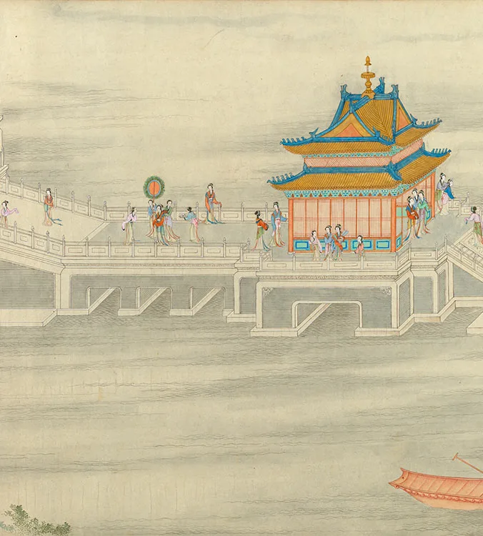 丁观鹏《仿仇英汉宫春晓图》卷_03