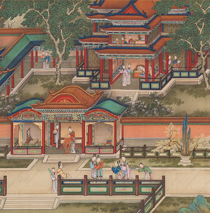 清院本汉宫春晓图_08