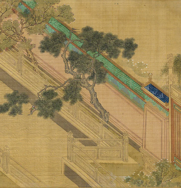 明仇英《汉宫春晓图》卷_16