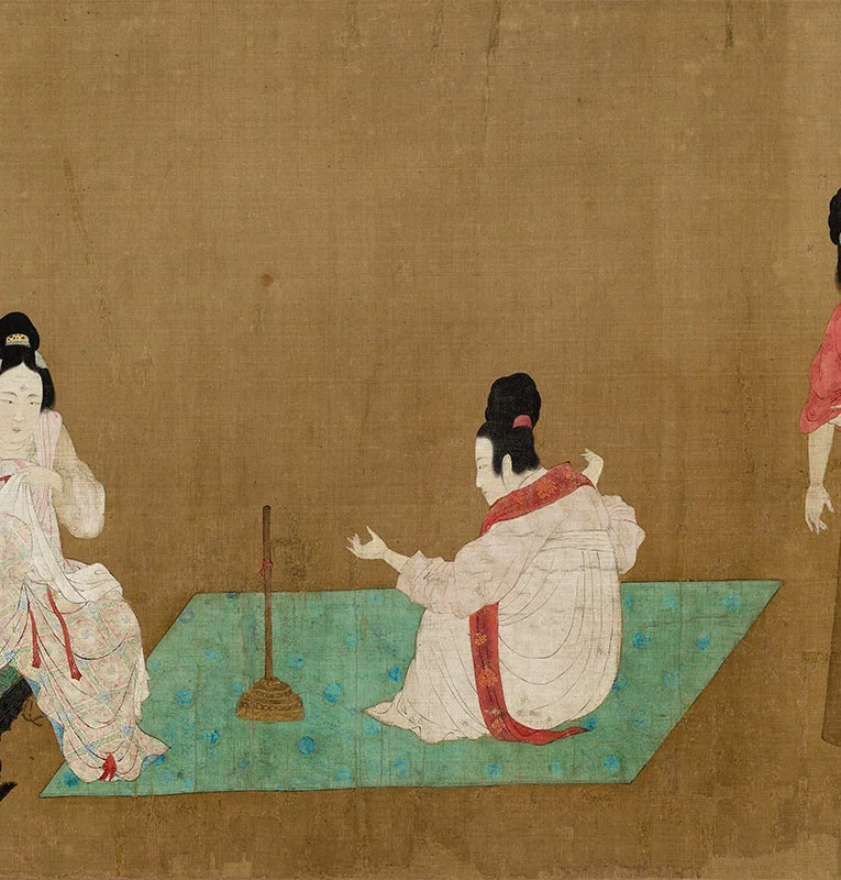 张萱《捣练图》卷_09