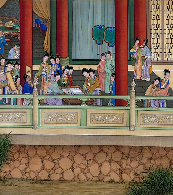 清冷枚《仿仇英汉宫春晓图》卷_11