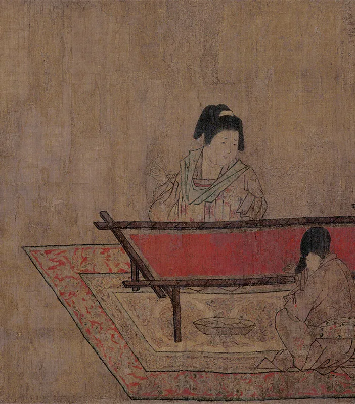 周昉《挥扇仕女图》卷_04