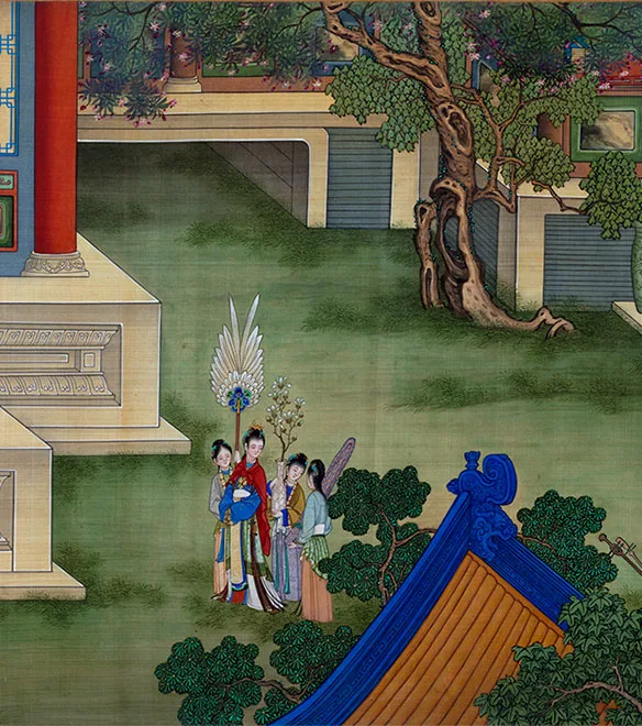 清冷枚《仿仇英汉宫春晓图》卷_17