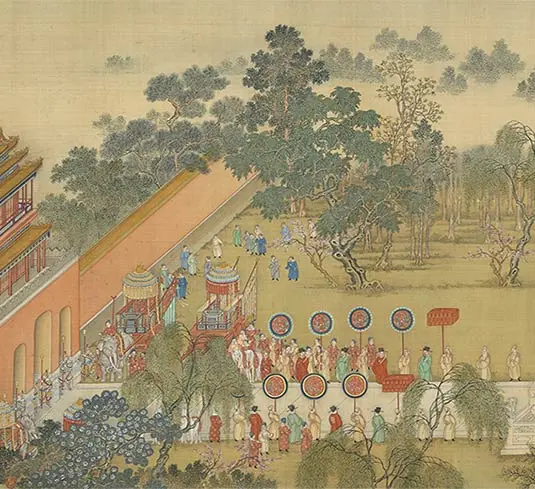 清院本汉宫春晓图长卷_51