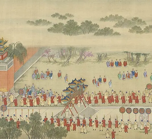 清院本汉宫春晓图长卷_48