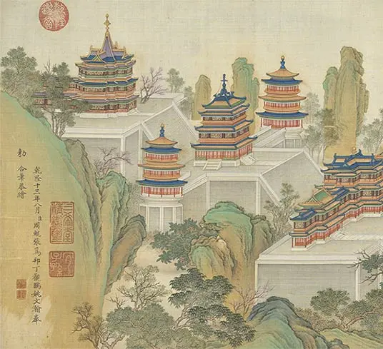 清院本汉宫春晓图长卷_01