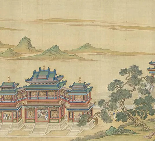 清院本汉宫春晓图长卷_17