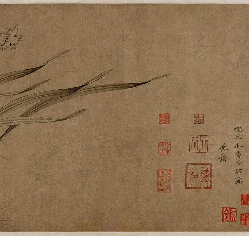 赵孟坚水仙图卷_07