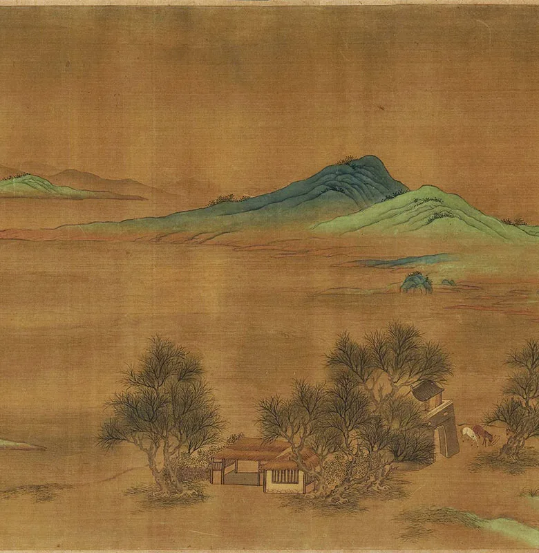 传宋赵伯驹青绿山水《秋山万里图》_04