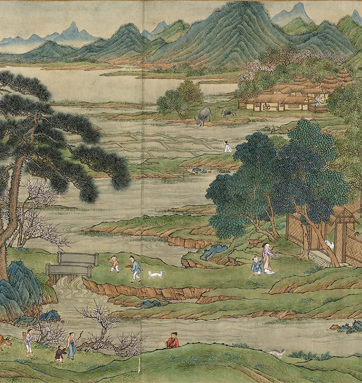 王炳青绿山水《仿赵伯驹桃源图卷》_04