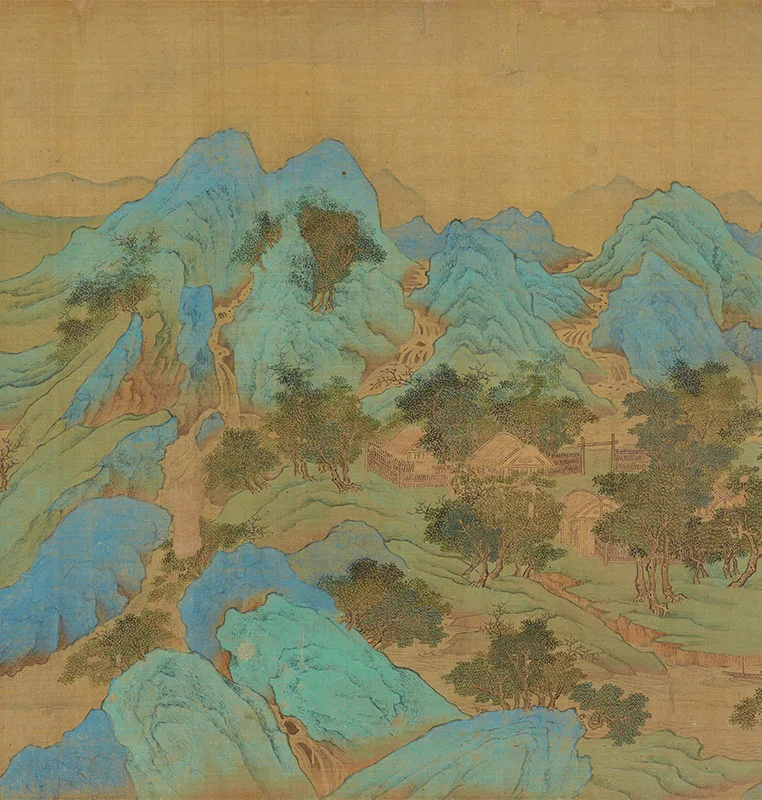 大青绿山水《辋川别墅图》卷_15