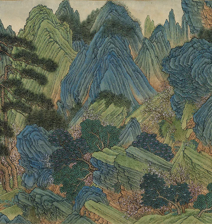 王炳青绿山水《仿赵伯驹桃源图卷》_10