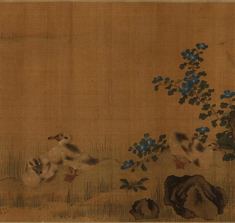 传宋李迪埜卉新凫图卷_11