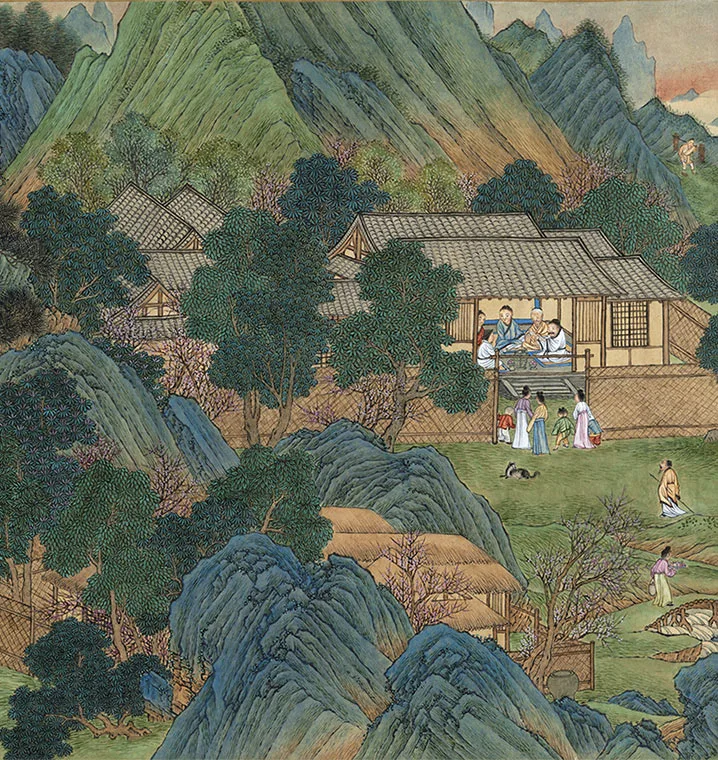 王炳青绿山水《仿赵伯驹桃源图卷》_02