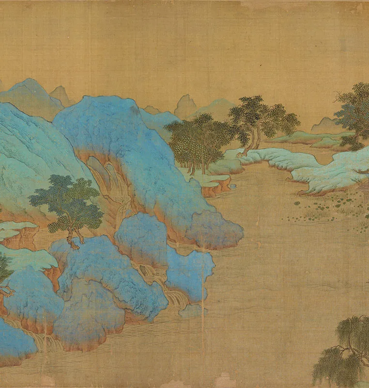 大青绿山水《辋川别墅图》卷_05