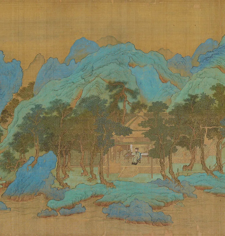 大青绿山水《辋川别墅图》卷_10