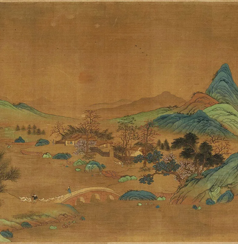 传宋赵伯驹青绿山水《秋山万里图》_05