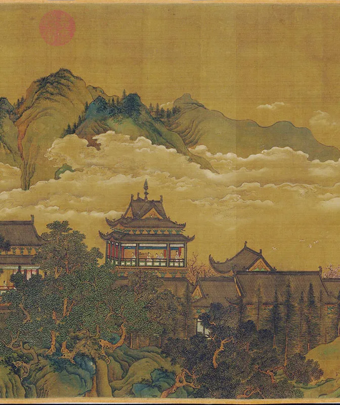 传宋赵伯驹《瑶岛仙真图》卷_06