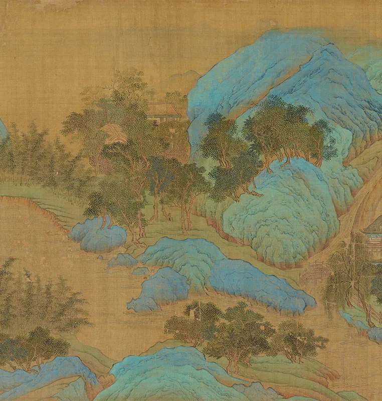 大青绿山水《辋川别墅图》卷_12