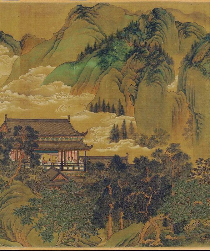 传宋赵伯驹《瑶岛仙真图》卷_09