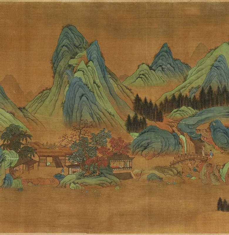 传宋赵伯驹青绿山水《秋山万里图》_06