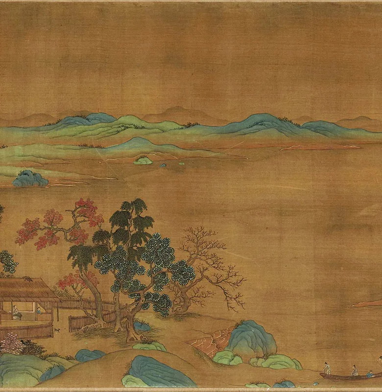 传宋赵伯驹青绿山水《秋山万里图》_10